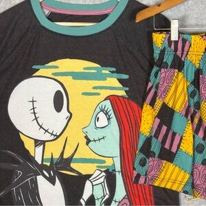 Disney The Nightmare Before Christmas Pajama Set-Jack & Sally-Women Size Medium